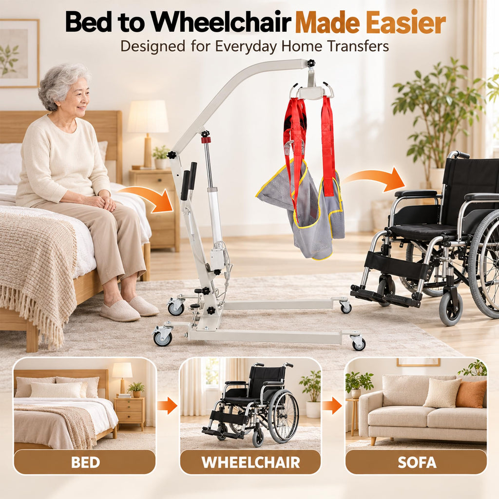 Patient Lift Electric Transfer Aid Elderly Home Bed Wheelchair Foldable