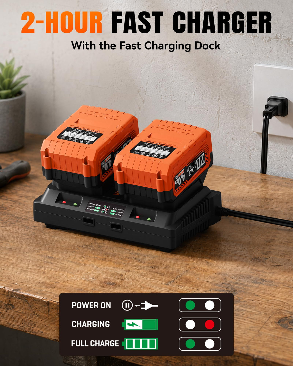 WOLFBOX MT600 Cordless Leaf Blower with 2 Batteries, 40V System