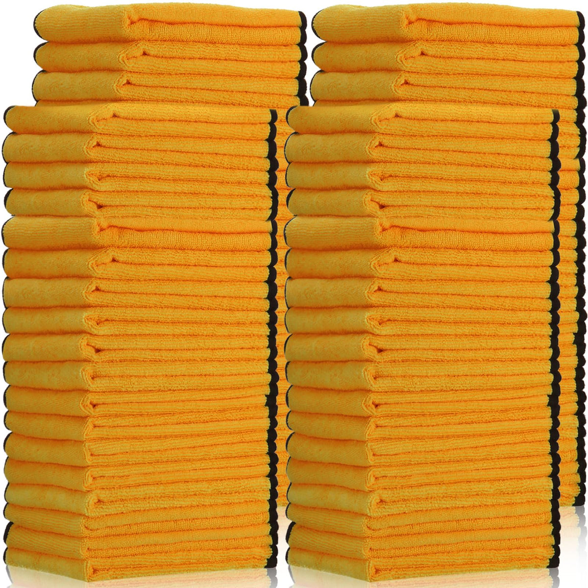 300 Pcs Microfiber Towels Bulk Car Drying Cloth, Yellow