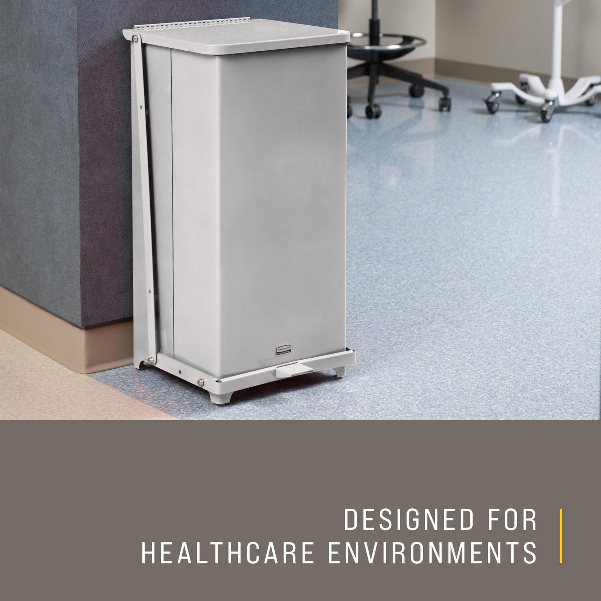 Rubbermaid Commercial Products Defenders Biohazard Trash Can, 13G