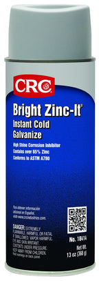 CRC Bright Zinc-It Instant Cold Galvanize, 13 Wt Oz, (Pack of 12), 18414CS