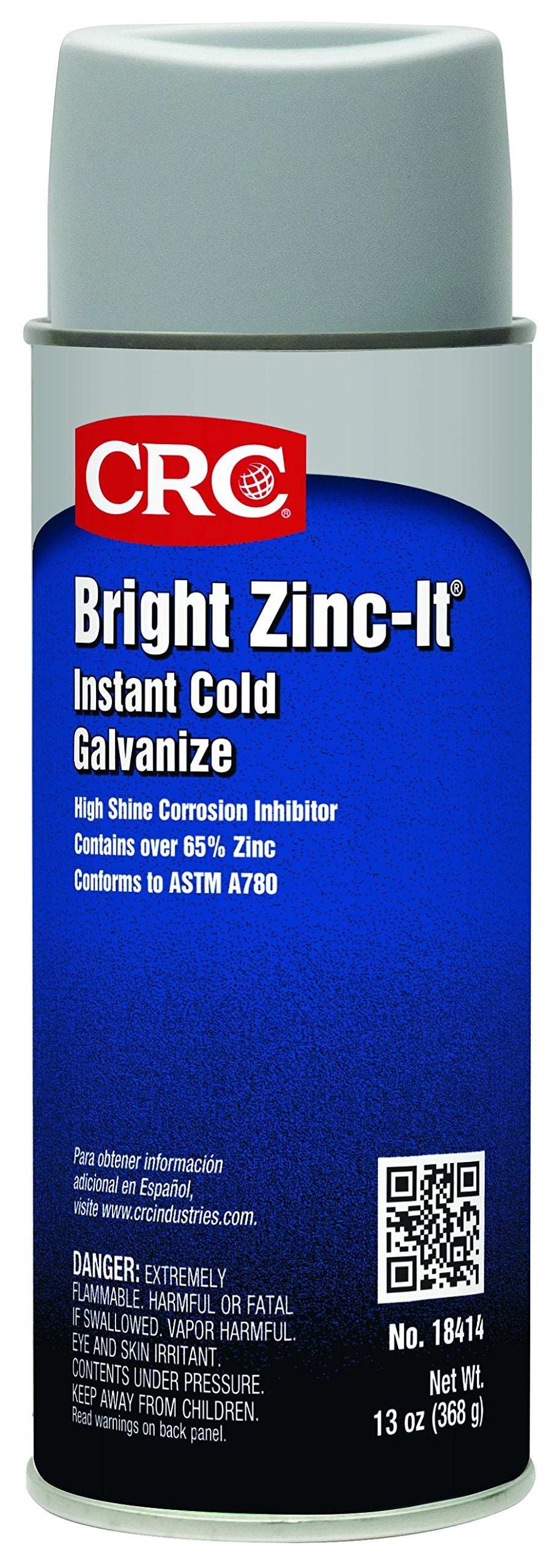 CRC Bright Zinc-It Instant Cold Galvanize, 13 Wt Oz, (Pack of 12), 18414CS