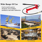 Single Acting Hydraulic Manual Lifting Pump CP-700A, 10000psi Portable Manual Hydraulic Pump with 1.8m Length Hose and Pressure Guage ZG 3/8 in Connector for Industry