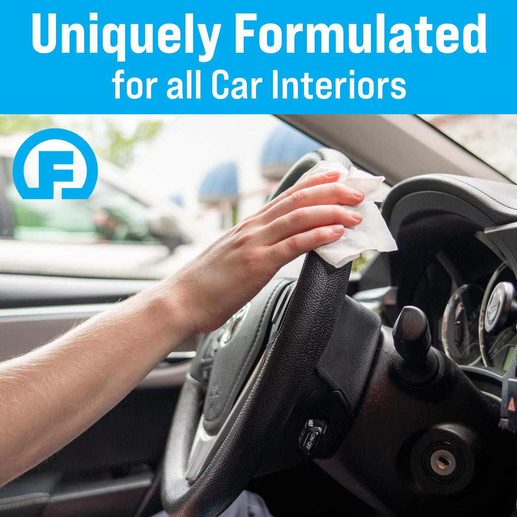 Fortress Car Interior Cleaner Wipes, Microfiber Cloth (25 ct, Pack of 63)