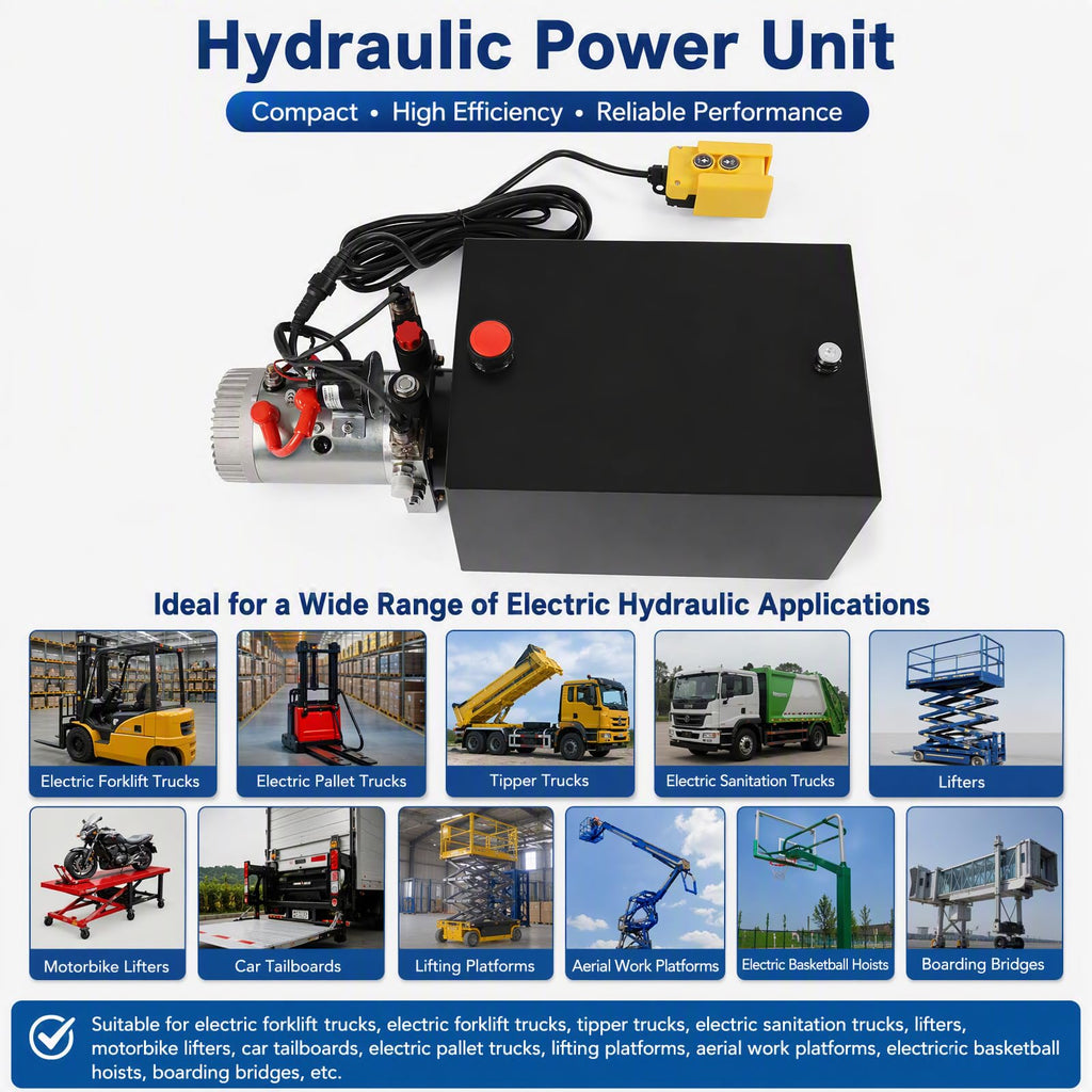 12V 3KW Double Acting Hydraulic Pump 16MPa 20Qt Tank for Forklifts