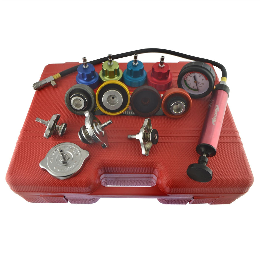 AB Tools Radiator Pressure Tester Temperature Kit Cooling System Test Detector with Gauge