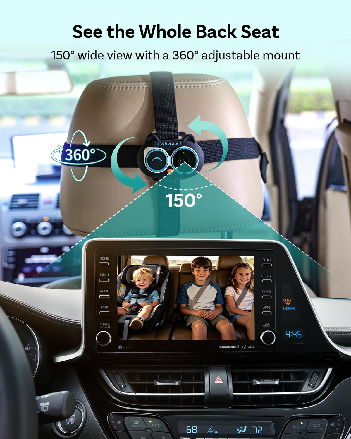 OTTOCAST Baby Car Camera 2026 with Wireless CarPlay Adapter