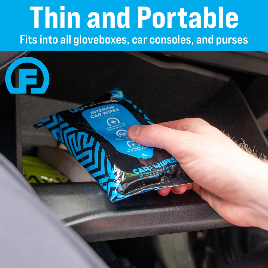 Fortress Car Interior Cleaner Wipes, Microfiber Cloth (25 ct, Pack of 64)