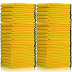 300 Pcs Microfiber Towels Bulk Car Drying Cloth, Yellow