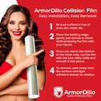 39.22 Per Roll Free Utility Knife ArmorDillo High Tack Collision Wrap - 5 Rolls (1Case) 3 Mil 3Ply Self Adhesive Crash Wrap for Cars, Collision, Towing, 60 Day UVI Protect - 36" x100ft