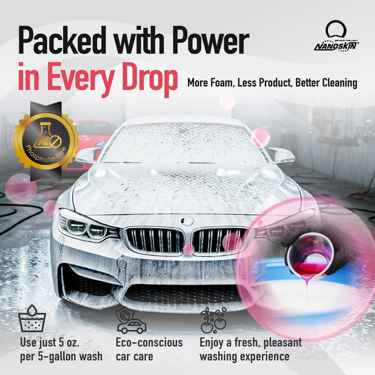 Nanoskin CHERRY SUDS Car Wash Shampoo for Foaming, 30 Gallon