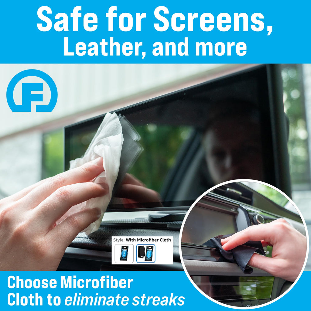 Fortress Car Interior Cleaner Wipes, Microfiber Cloth (25 ct, Pack of 64)