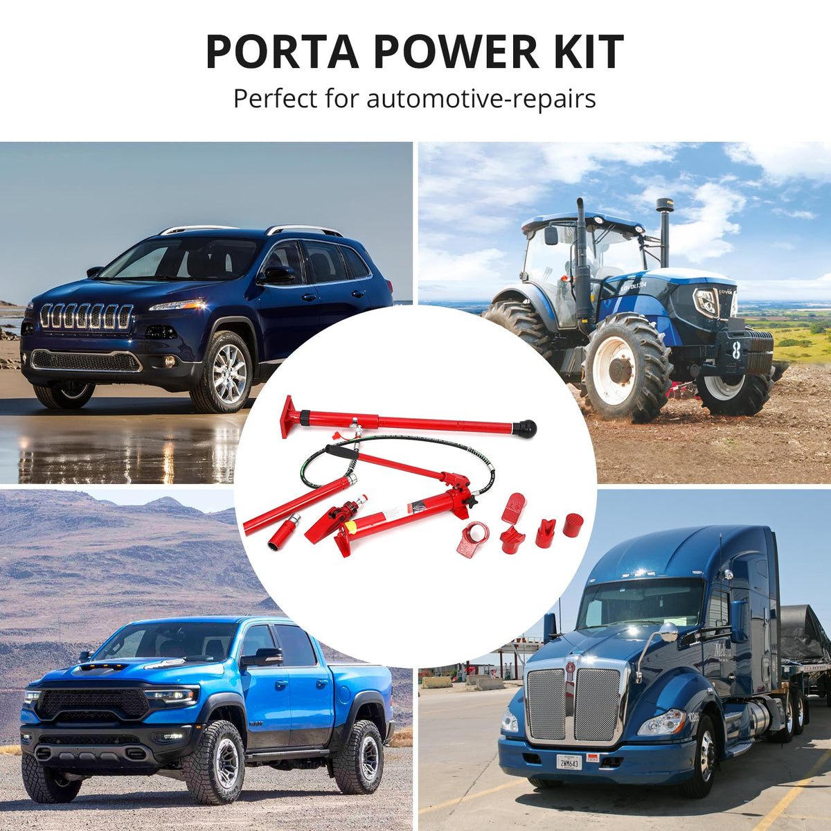 10 tons Hydraulic Kit with 4.7 Ft/1.4 m Oil Hose,Portable Hydraulic Jack for Hydraulic Equipment Construction