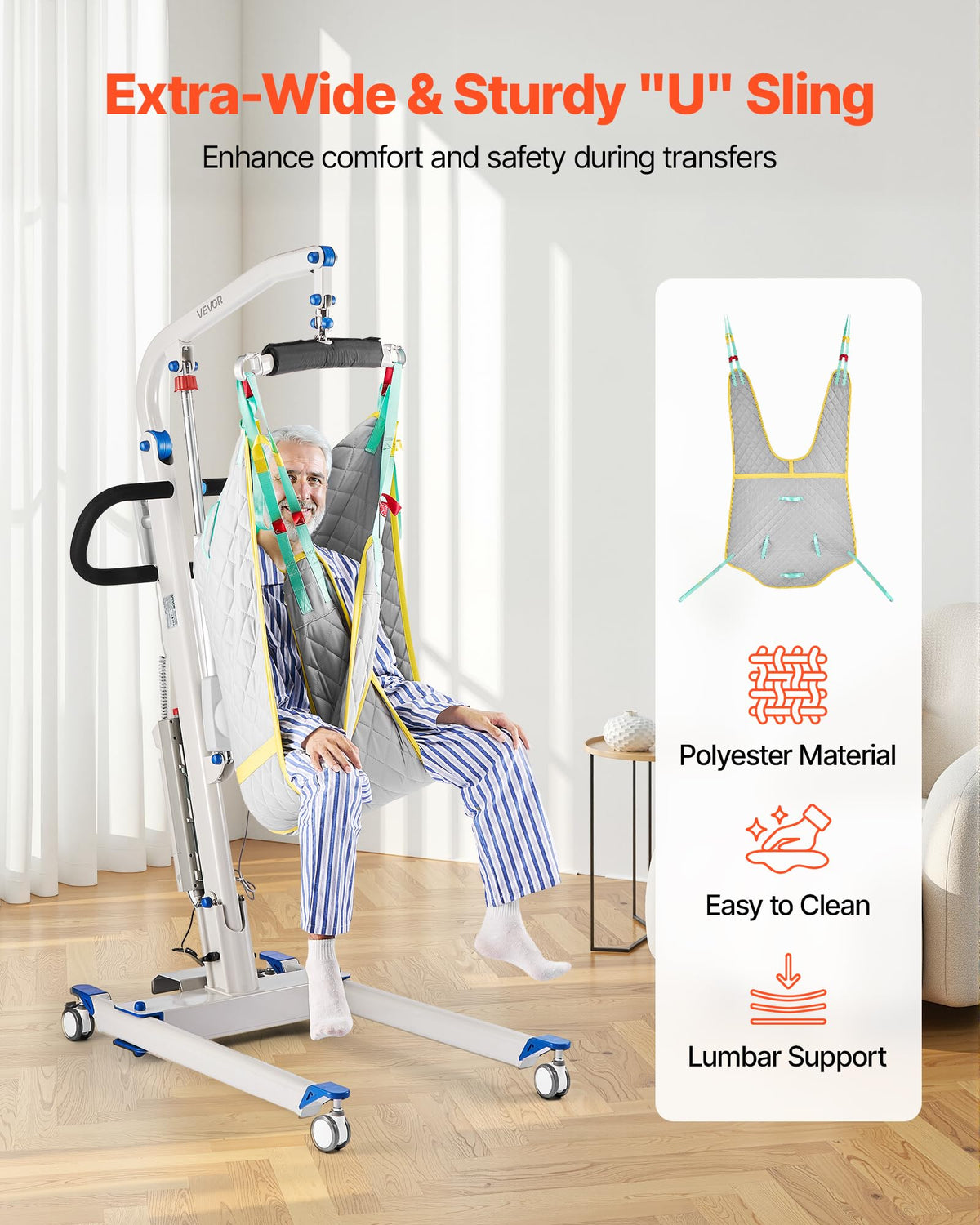 VEVOR Hoyer Electric Patient Lift with Sling 400LBS Patient Transfer Lift