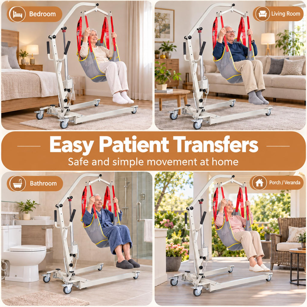 Patient Lift Electric Transfer Aid Elderly Home Bed Wheelchair Foldable