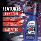 SONAX Wheel Cleaner Plus | Non-Acid Color Changing Formula for Effortless Removal of Brake Dust Grime and Dirt | Safe for All Wheels | Professional Strength Cleaner | 230705 | 25L