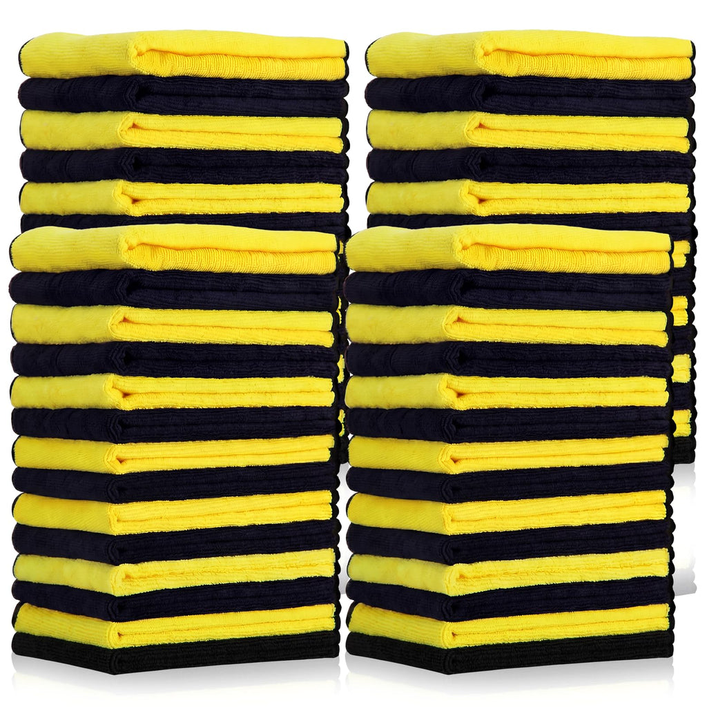 300 Pcs Microfiber Towels Bulk Car Drying Cloth, Yellow