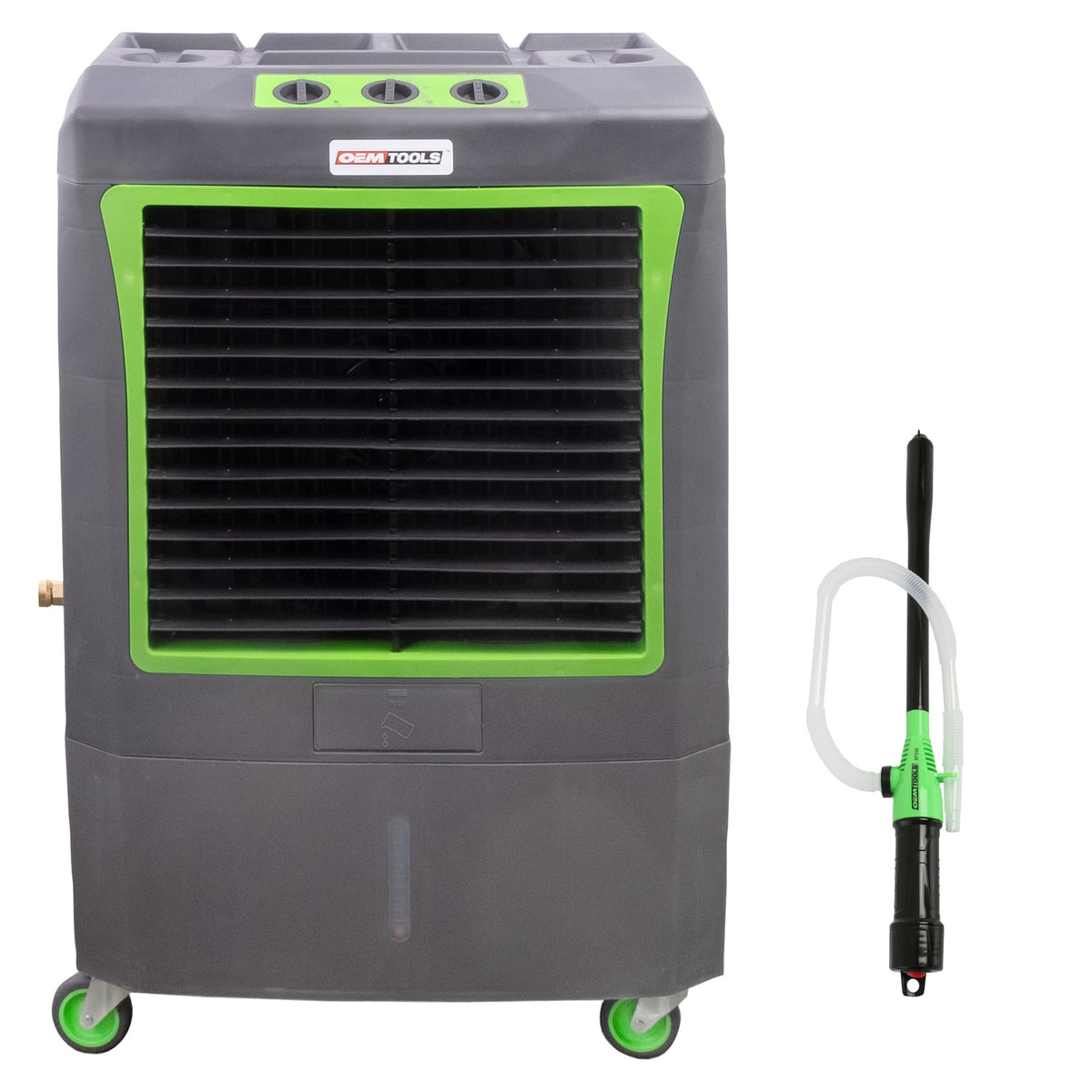 Evaporative Cooler and Liquid Transfer Pump, 3,100 CFM, Handheld Pump