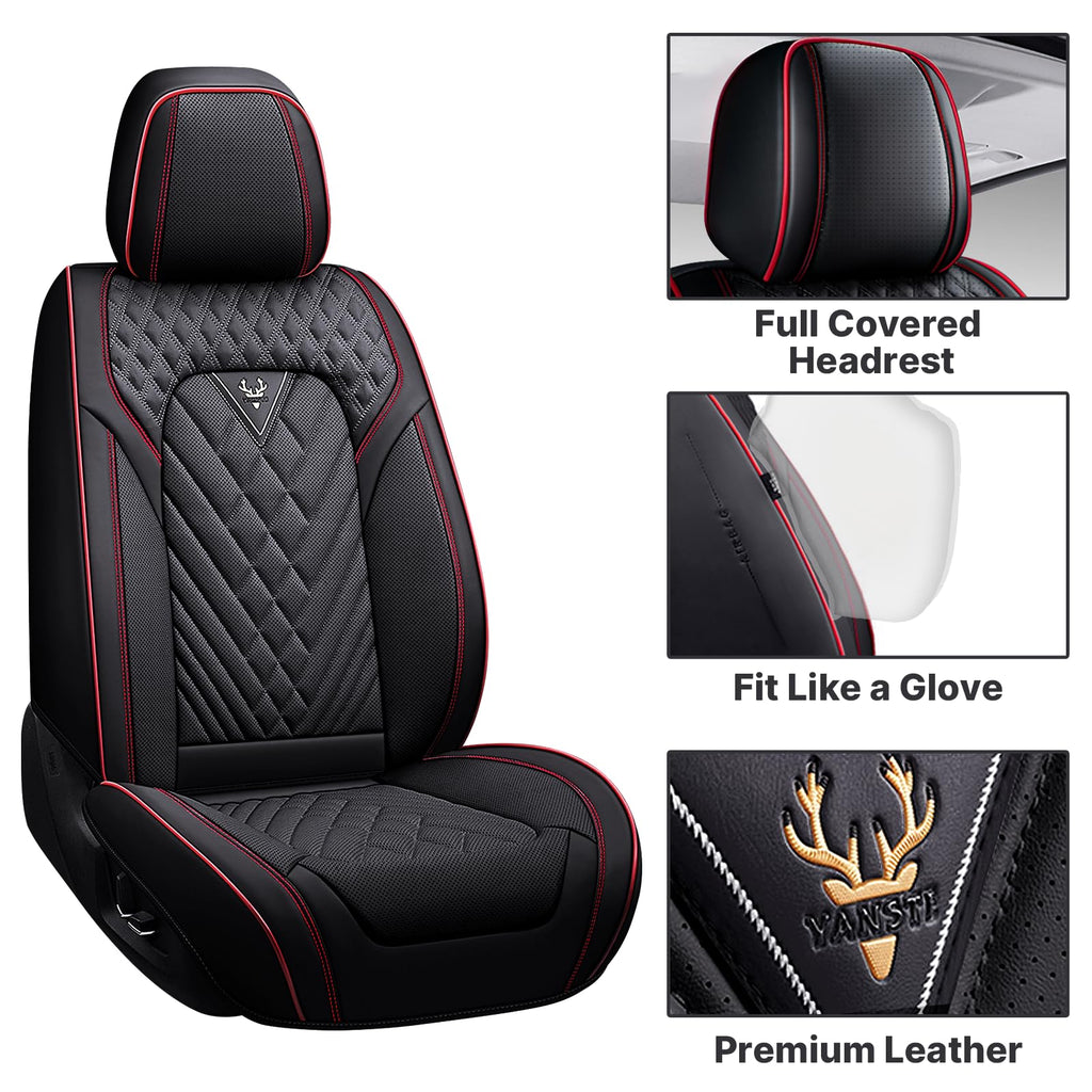 Full Set for Cadillac OPTIQ Seat Covers 2025-2027, Black-Red