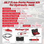 12 Ton Porta Power Hydraulic Kit with 4.6 ft/1.4 m Oil Hose,Portable Car Jack,8800 Lbs Capacity,Hydraulic Multifunctional Jack, Auto Body Frame Repair Kit, Storage Case, for Car Repair, Truck, Garage