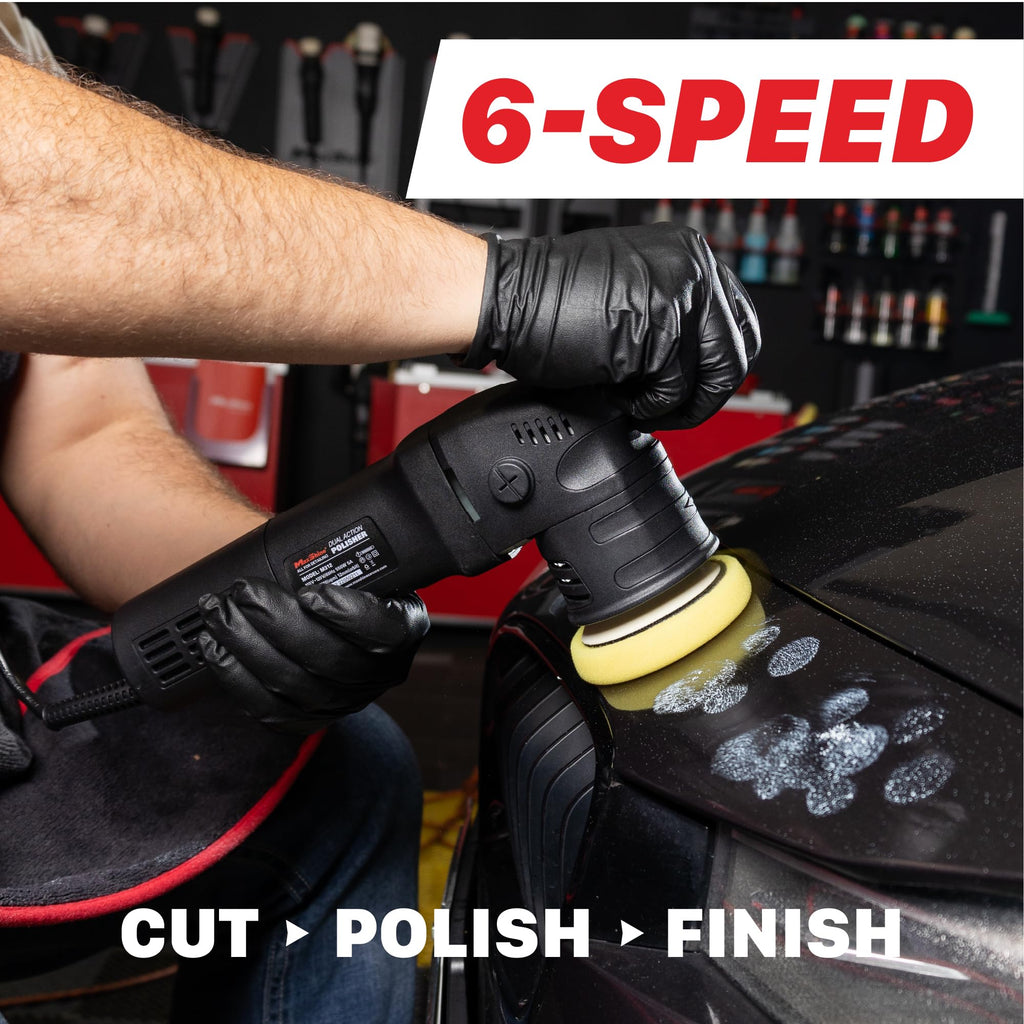 Maxshine M312 Dual Action Polisher & Foam Pads Kit– 12mm Throw Car Buffer with 3” Backing Plate, 550W Motor, 6-Speed Control & Low Vibration – Auto Detailing Tool for Cars, Trucks, SUVs & Boats
