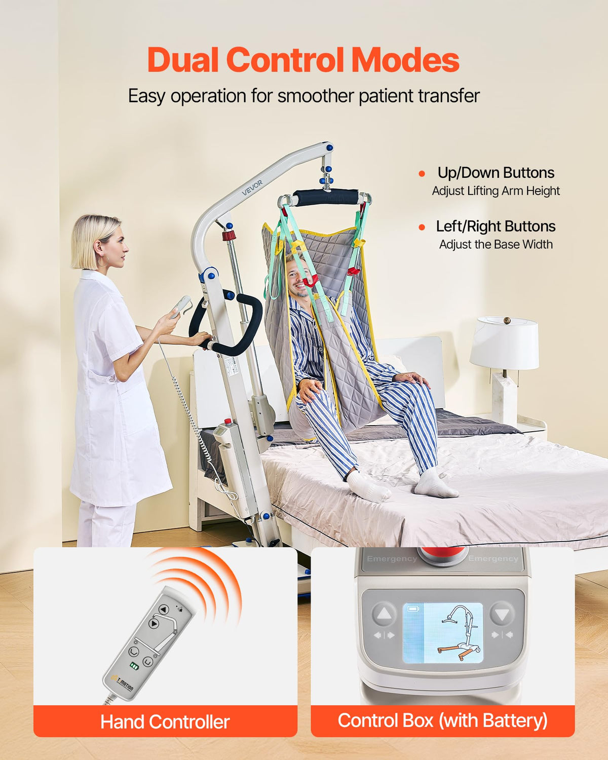 VEVOR Hoyer Electric Patient Lift with Sling 400LBS Patient Transfer Lift