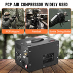 PCP Air Compressor, 4500PSI/30Mpa Scuba Tank Compressor, DC12V/AC120V PCP Airgun Compressor Manual-stop, Oil/Water-Free High Pressure Air Compressor Pump for Paintball, Air Rifle