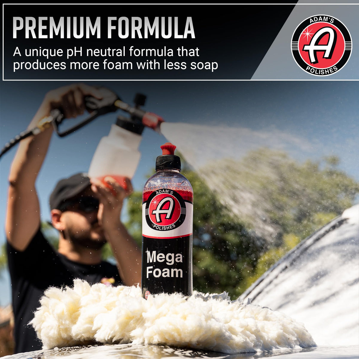 Adam’s Mega Foam (5 Gallon) - pH Neutral, Ultra Concentrated for Foam Cannon, Foaming Spray Gun, or Bucket – Safe for Wax, Sealants & Ceramic Coating – High Suds Car Cleaner
