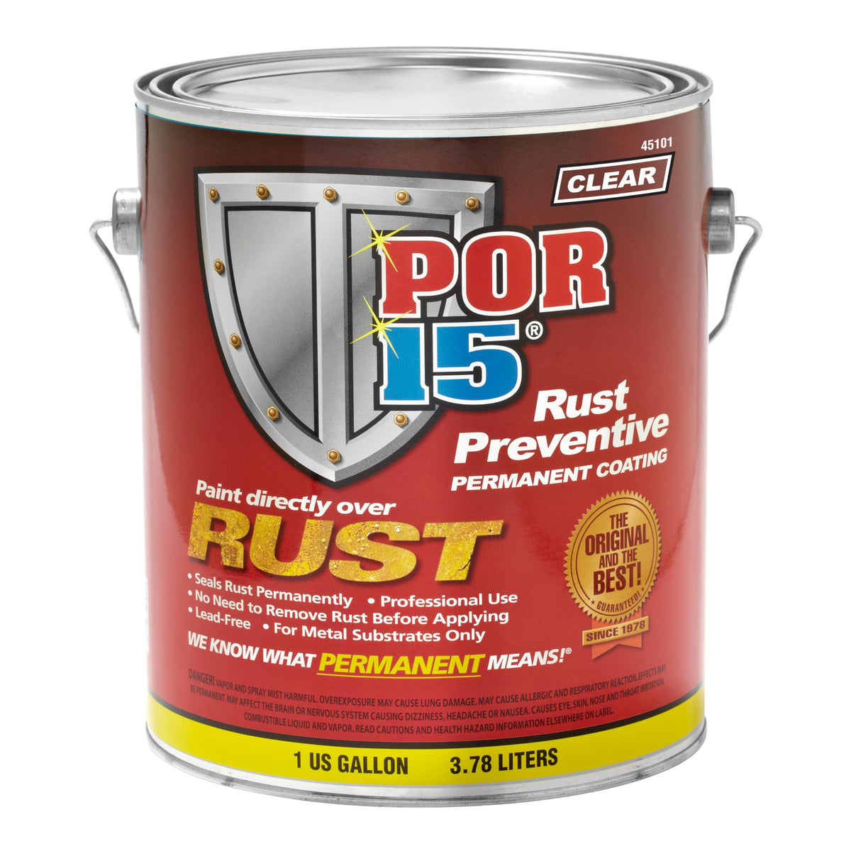 POR-15 Rust Preventive Coating, Stop Rust and Corrosion Permanently, Anti-rust, Non-porous Protective Barrier, 128 Fluid Ounces, Semi-gloss Black