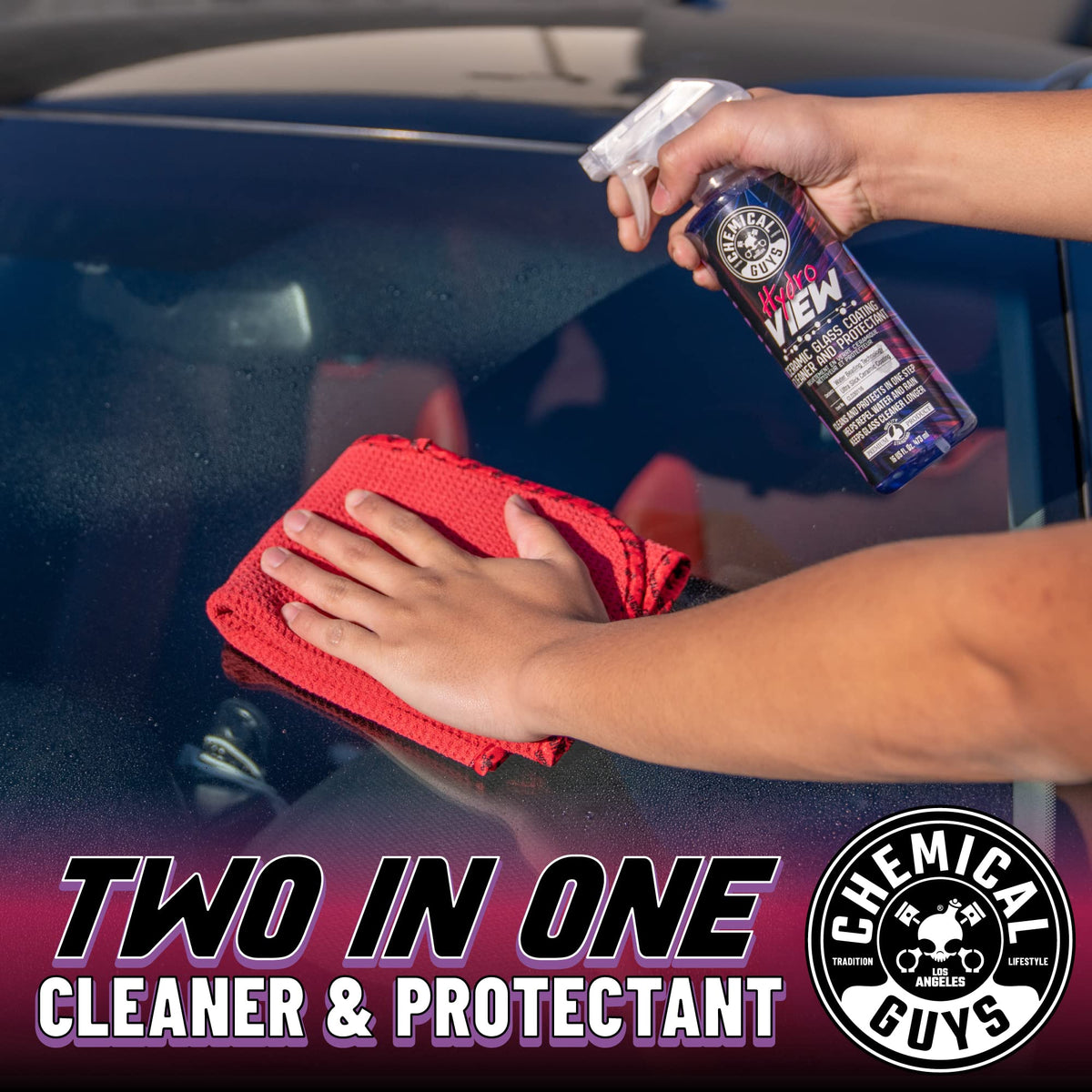 Chemical Guys, HydroView Ceramic Glass Cleaner & Coating for Windows, 16 Fl Oz (Pack of 12)