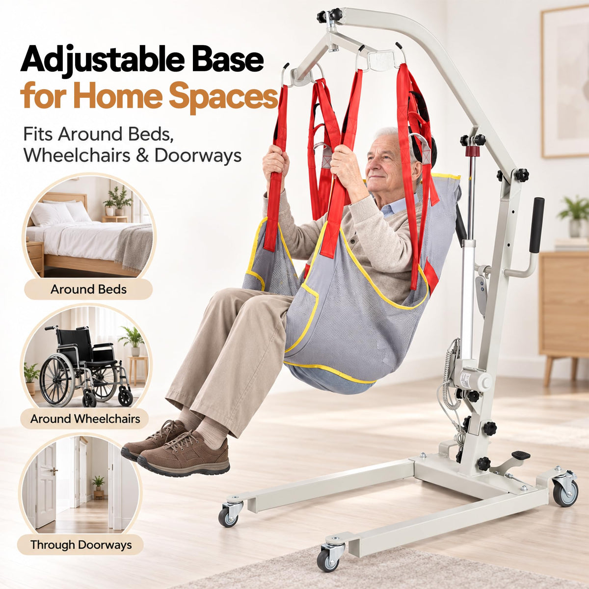 Patient Lift Electric Transfer Aid Elderly Home Bed Wheelchair Foldable