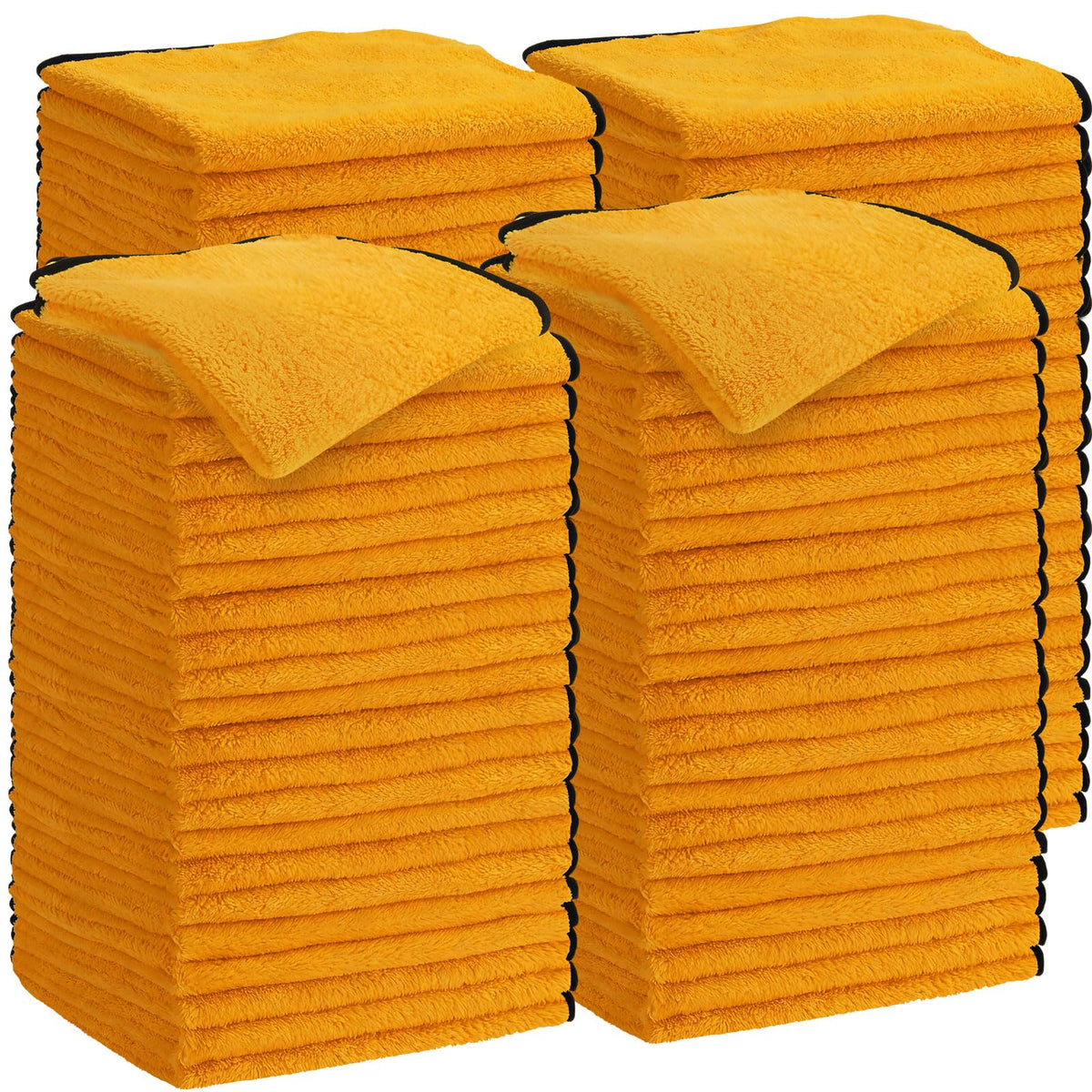300 Pcs Microfiber Towels Bulk Car Drying Cloth, Yellow