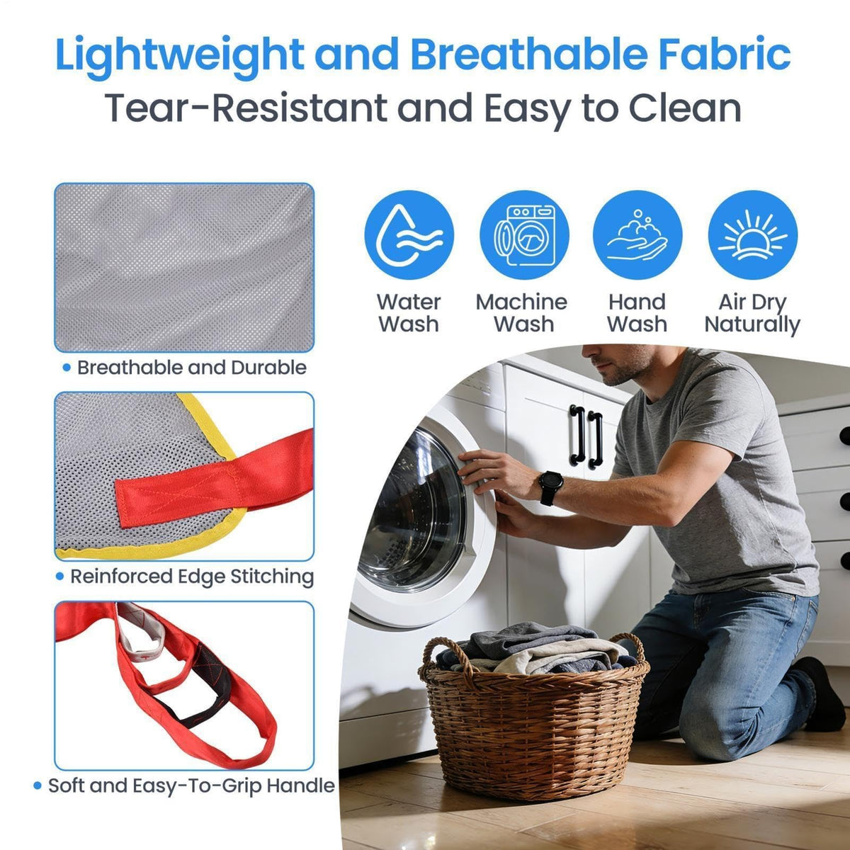 Electric Patient Lift for Home, 510 lbs Capacity Transfer Lift with Quiet 6000N Motor & Washable Sling, Senior Lifting Device for Bedridden, Disabled & Full/Partial Paralysis, Home Car Travel Use