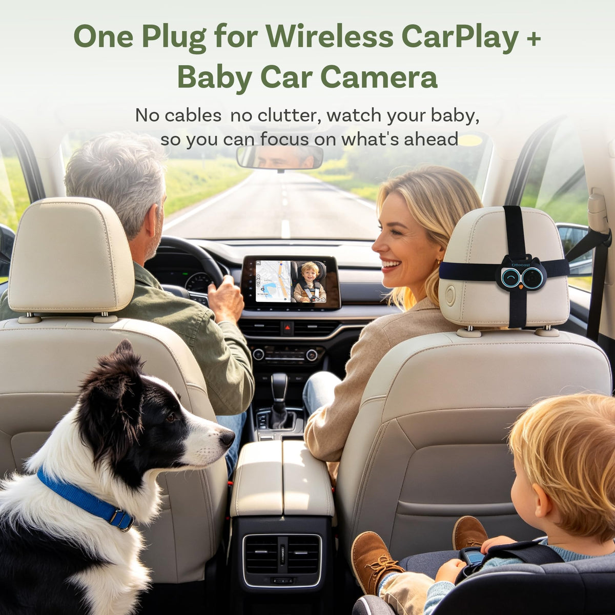 OTTOCAST Cabin Care 2-in-1 Baby Car Camera & Wireless CarPlay Adapter