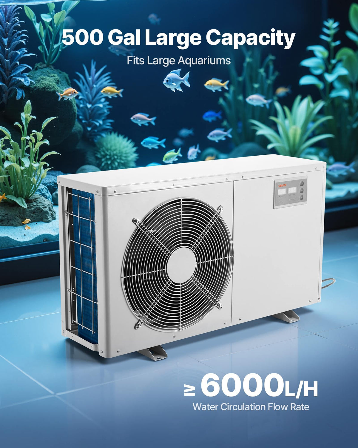 VEVOR Aquarium Chiller, 500 Gallon, 1-1/2 HP Water Chiller for Hydroponics