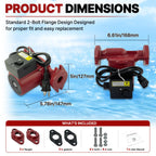 95906630 Hot Water Circulator Pump 115V 1/3 HP Fits for Grundfos UPS26-150F