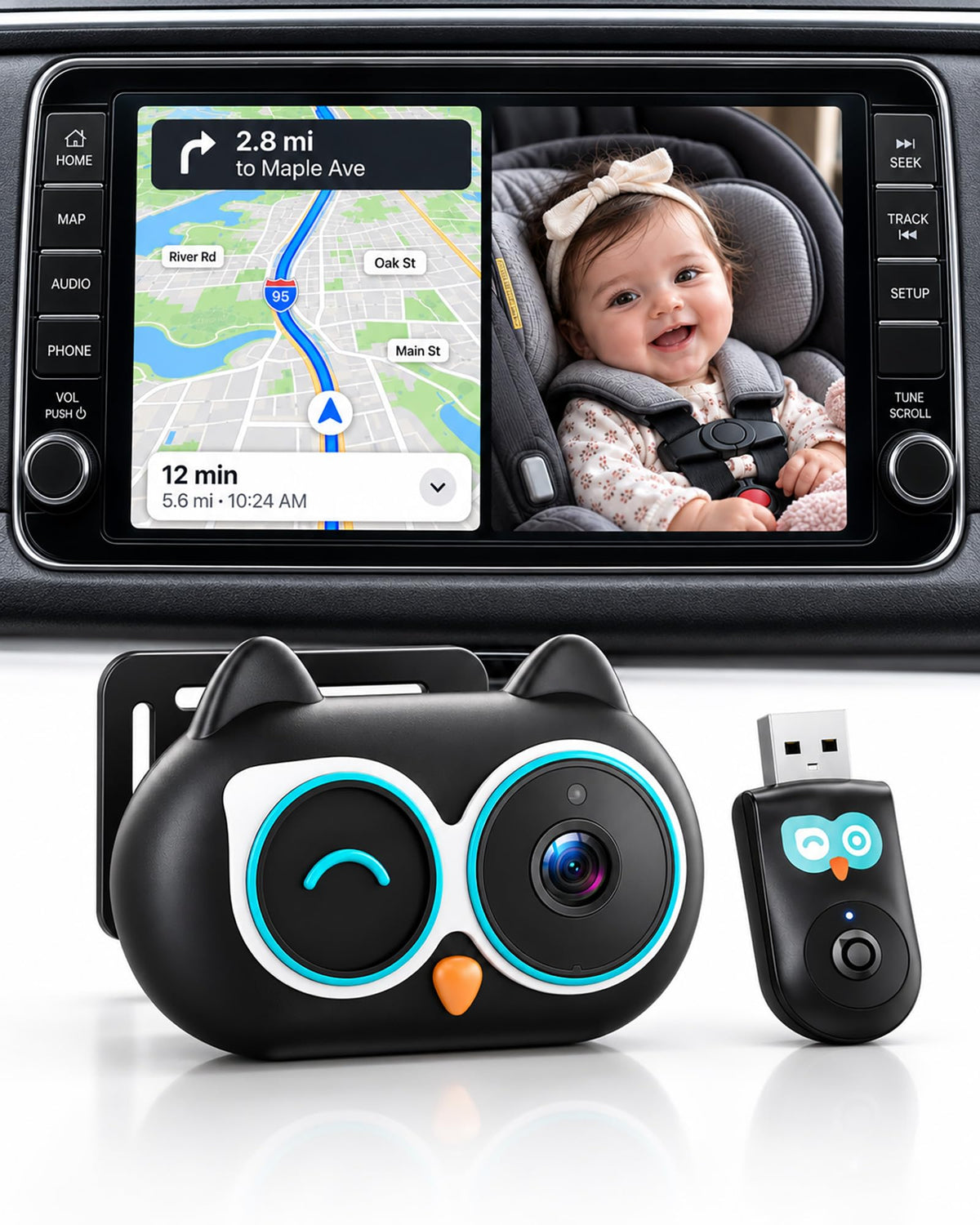 OTTOCAST Cabin Care Baby Car Camera, 1080P Rear Seat Monitor