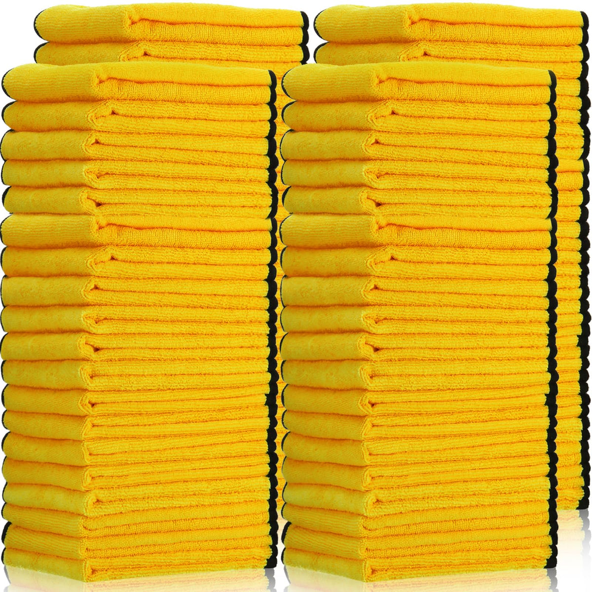 300 Pcs Microfiber Towels Bulk Car Drying Cloth, Yellow