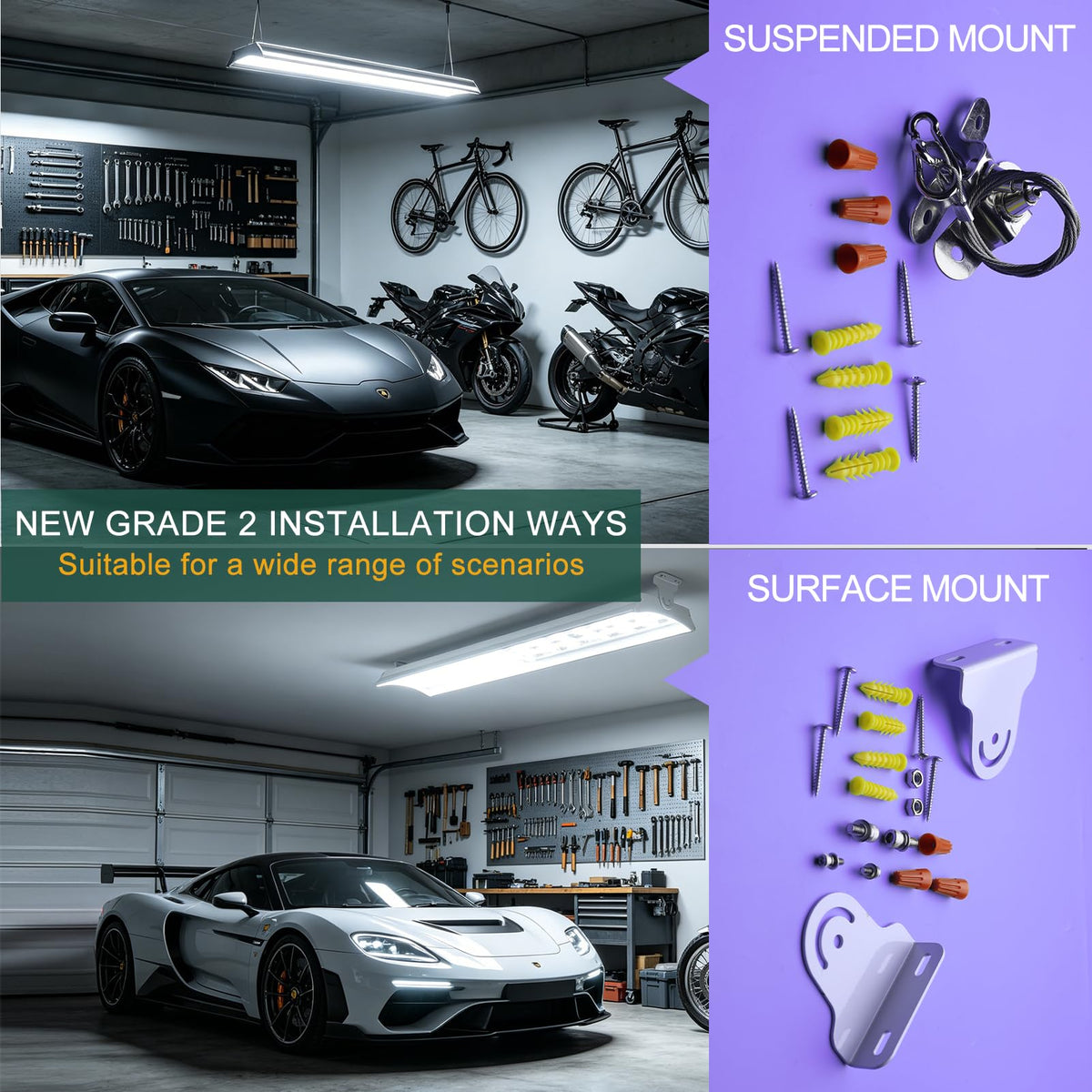 12Pack 500W(576 * 1W LED) LED Commercial Diamond Linear High Bay Light 75000LM [Eqv. 2000W MH],AC100-277V【Driver Equipped】 5000K,Linear Hanging High Bay Light,UL Complied