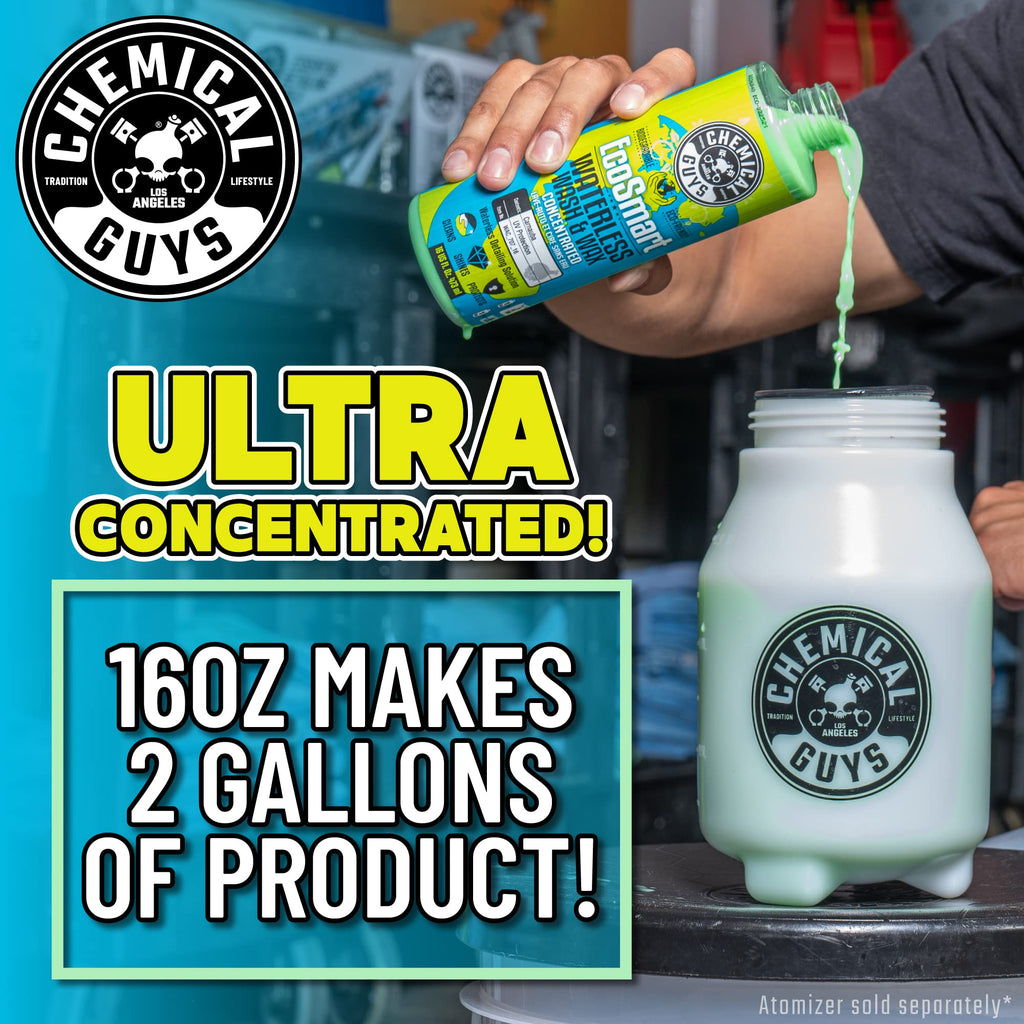Chemical Guys ACC503 Mr. Sprayer Pressure Atomizer & Pump Sprayer (50 oz Bottle) + WAC_707 EcoSmart Hyper Concentrated Waterless Car Wash Wax, 128 oz + MIC_506_12 Microfiber Towels, Gold (16"x16")