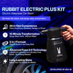 Electric Plus Kit, Waterless Car Wash Kit, Rechargeable Electric Sprayer, Foam 2.0 Solution, 6 Reusable Microfiber Towels, & Air Freshener, Car Cleaning Supplies, 9 Piece Auto Cleaning Kit