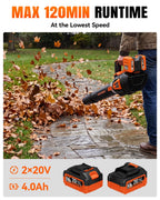 WOLFBOX MT600 Cordless Leaf Blower with 2 Batteries, 40V System
