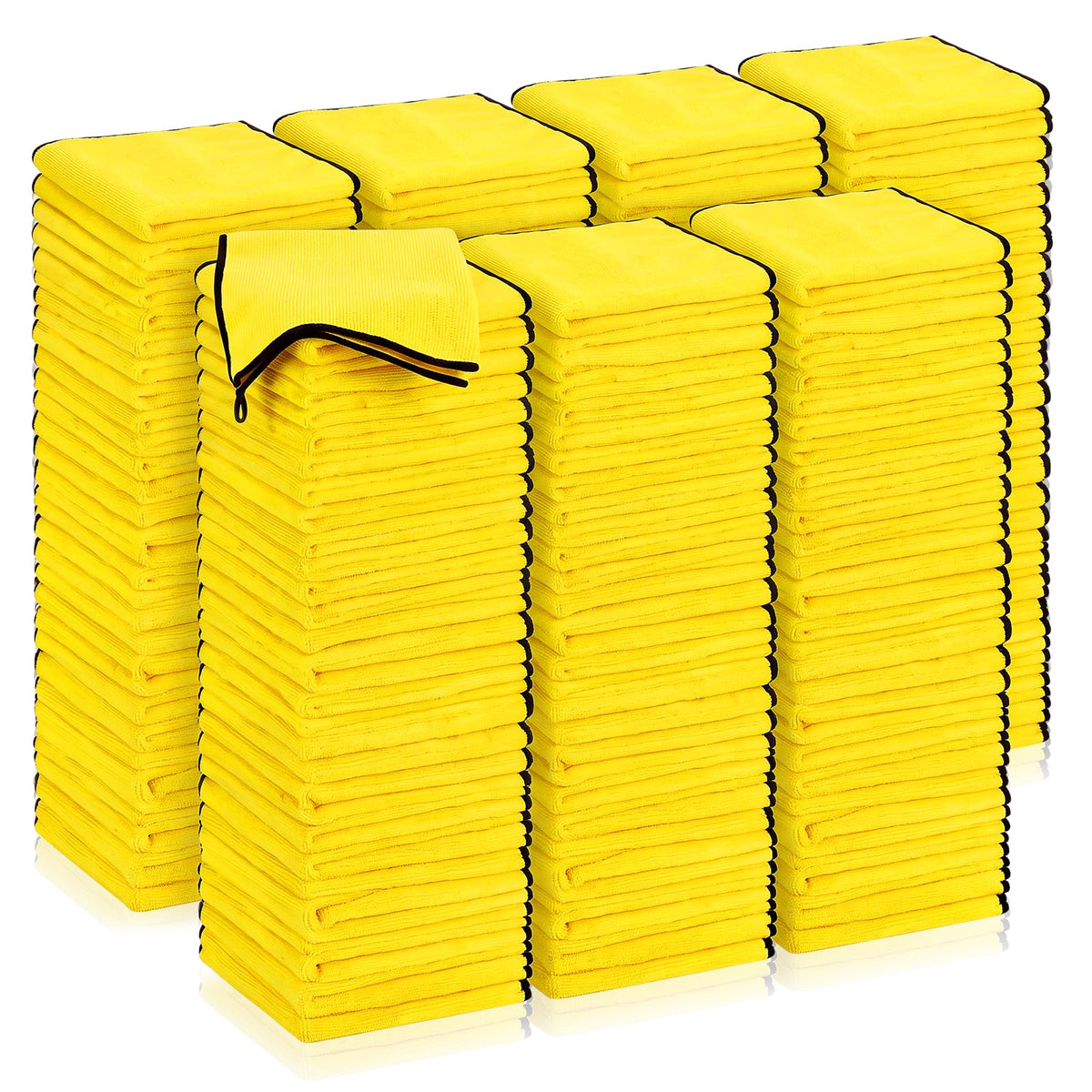 300 Pcs Microfiber Towels Bulk Car Drying Cloth, Yellow