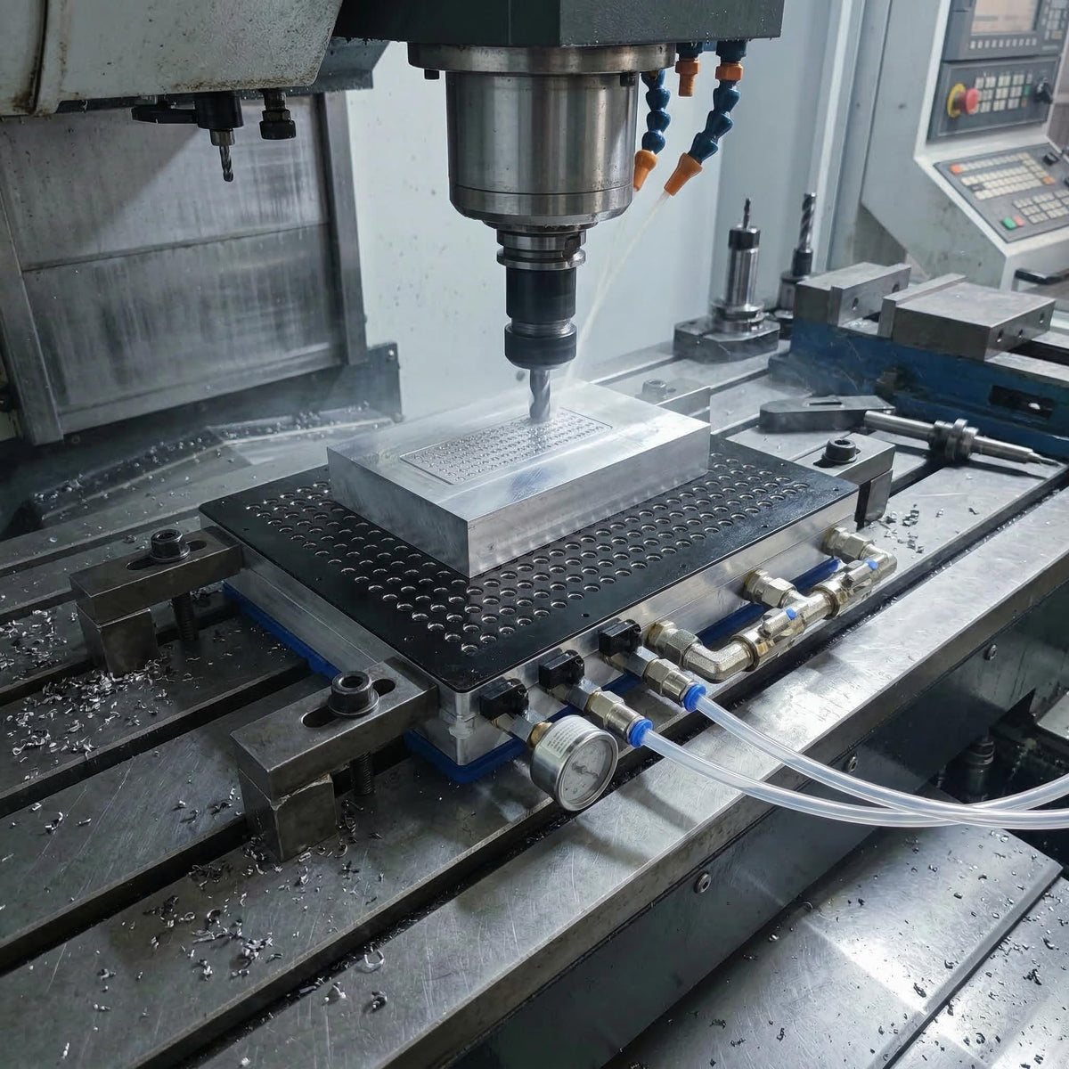 CNC Vacuum Chuck Fixture Plate Workpiece Clamping Table Vacuum Workholding System for Machining Center, Lathe, Milling, Engraving Machines (300 x 300mm)