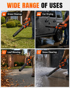 WOLFBOX MT600 Cordless Leaf Blower with 2 Batteries, 40V System