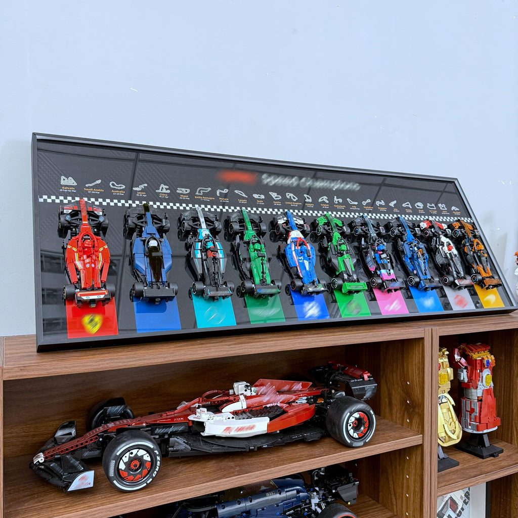 WETCEAOM Display Wallboard Compatible with Lego Speed Champions F1 12 in 1