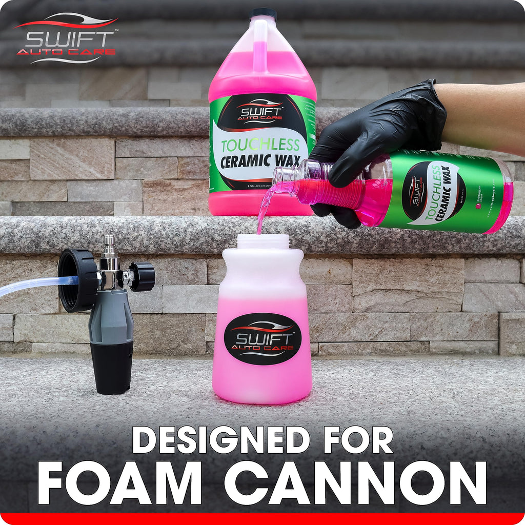 Swift Touchless Ceramic Foamable Wax (5 Gallon) – Spray On/Rinse Off For High-Gloss, Hydrophobic Protective Layer | For Foam Cannon & Foam Pump Sprayer After Car Wash | Wax Cars, Trucks, RV’s & More!